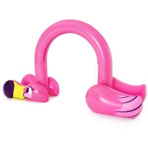 Bestway Jumbo Wassersprinkler Flamingo: Aufblasbarer, pinker Flamingo Wassersprenkler für Kinder.