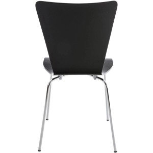 DELUKE Besucherstuhl TOKYO Holz Schwarz 43x50x84cm Konferenzstuhl Wartezimmerstuhl Bürostuhl