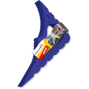 Schellenberg Türstopper, dunkelblau, aus Kunststoff. Keilform mit Zacken für sicheren Halt von Fenster und Tür.