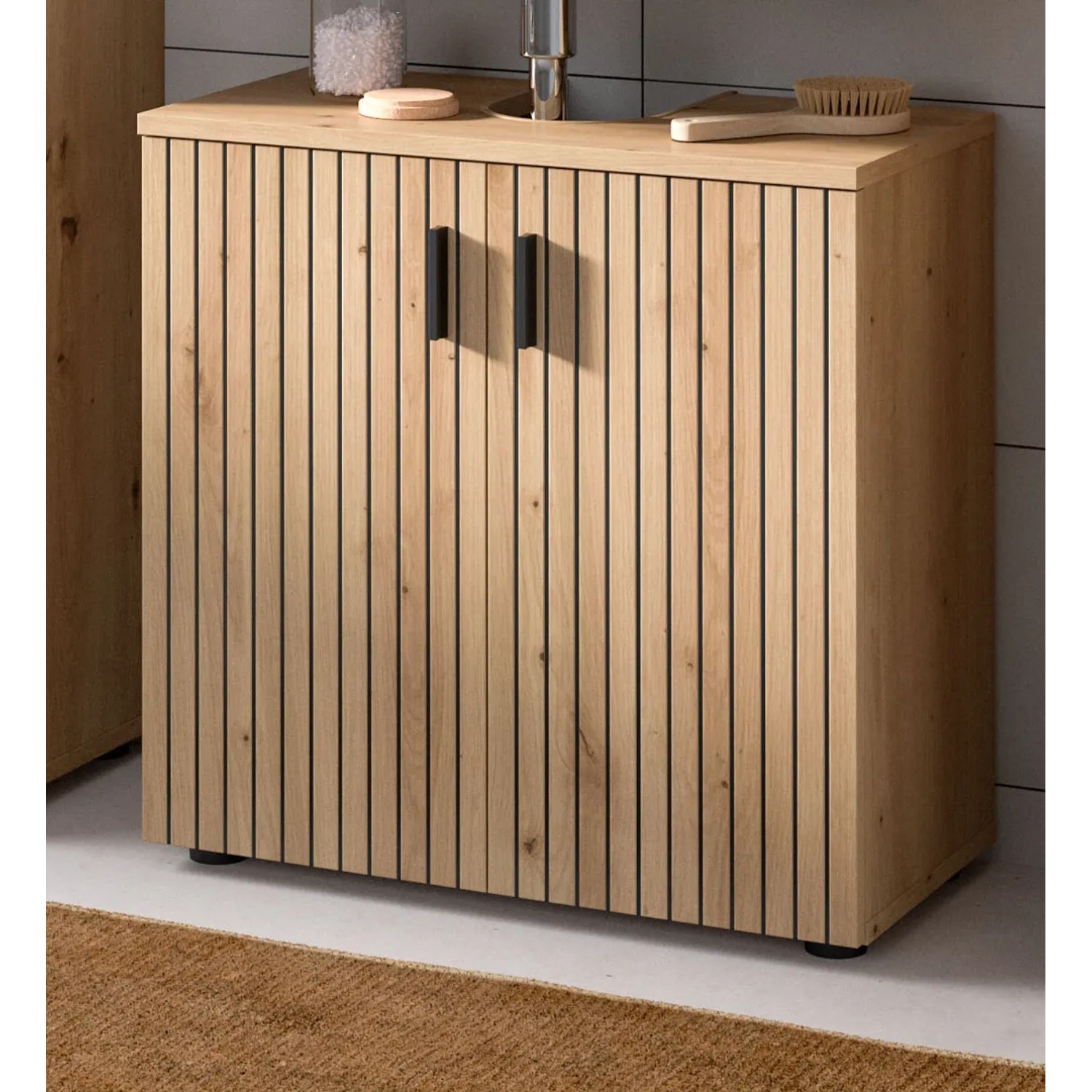 Inn.Furn Waschbeckenunterschrank in Eiche 80 cm Livia