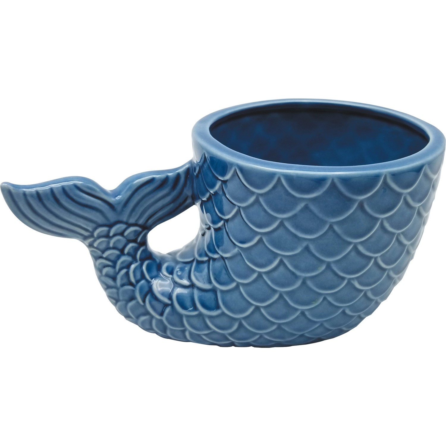 Pflanzgefäß Fischschwanz 10 cm x 20,5 cm x 12 cm Blau