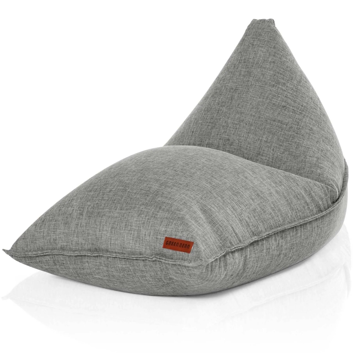 Green Bean Sitzsack Triangle 100 x 150 x 100 cm Waschbarer Bezug mit EPS-Perlen-Füllung Grau