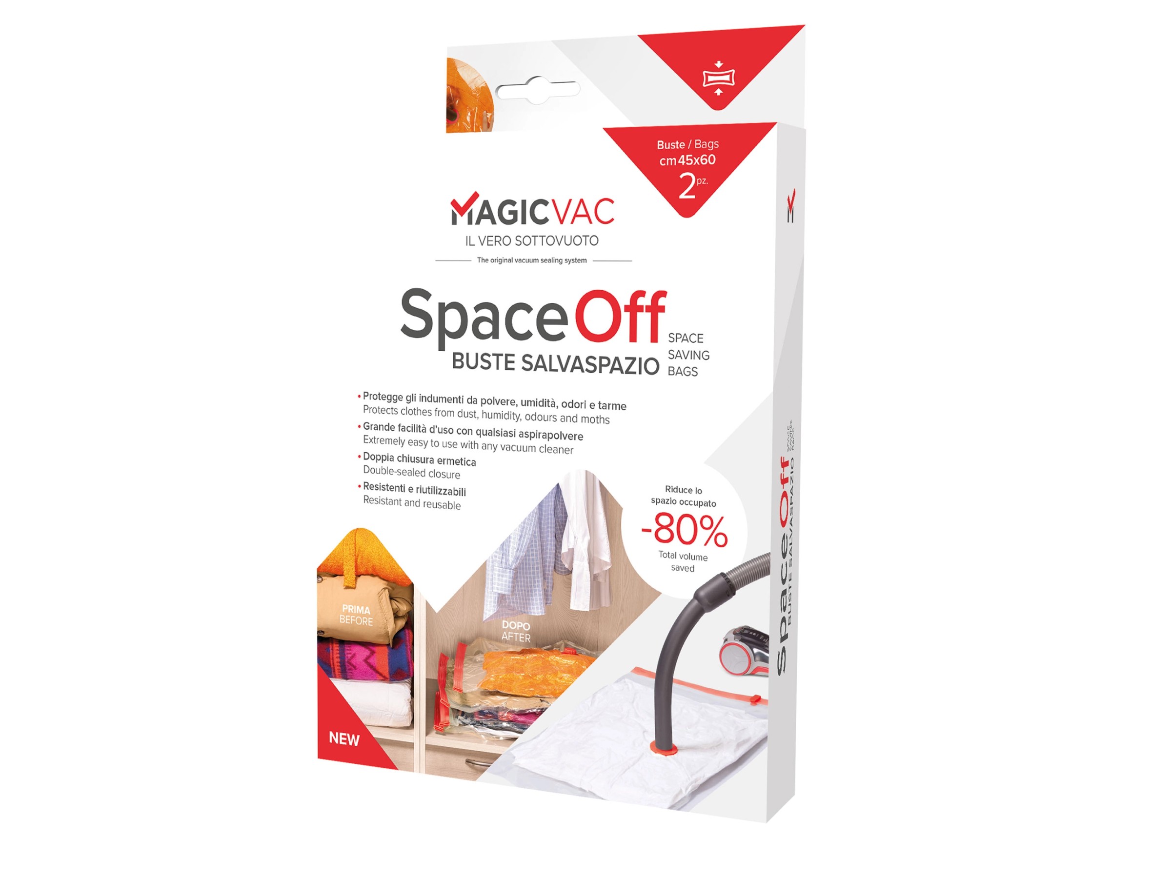 Vakuumbeutel 60x40 Cm Wiederverwendbar - 2 Stück Set Für Kleidung