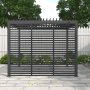 Anthrazitfarbene Lamellenwand 93cm für Pergola, bietet Privatsphäre im Garten. Horizontale Lamellen.