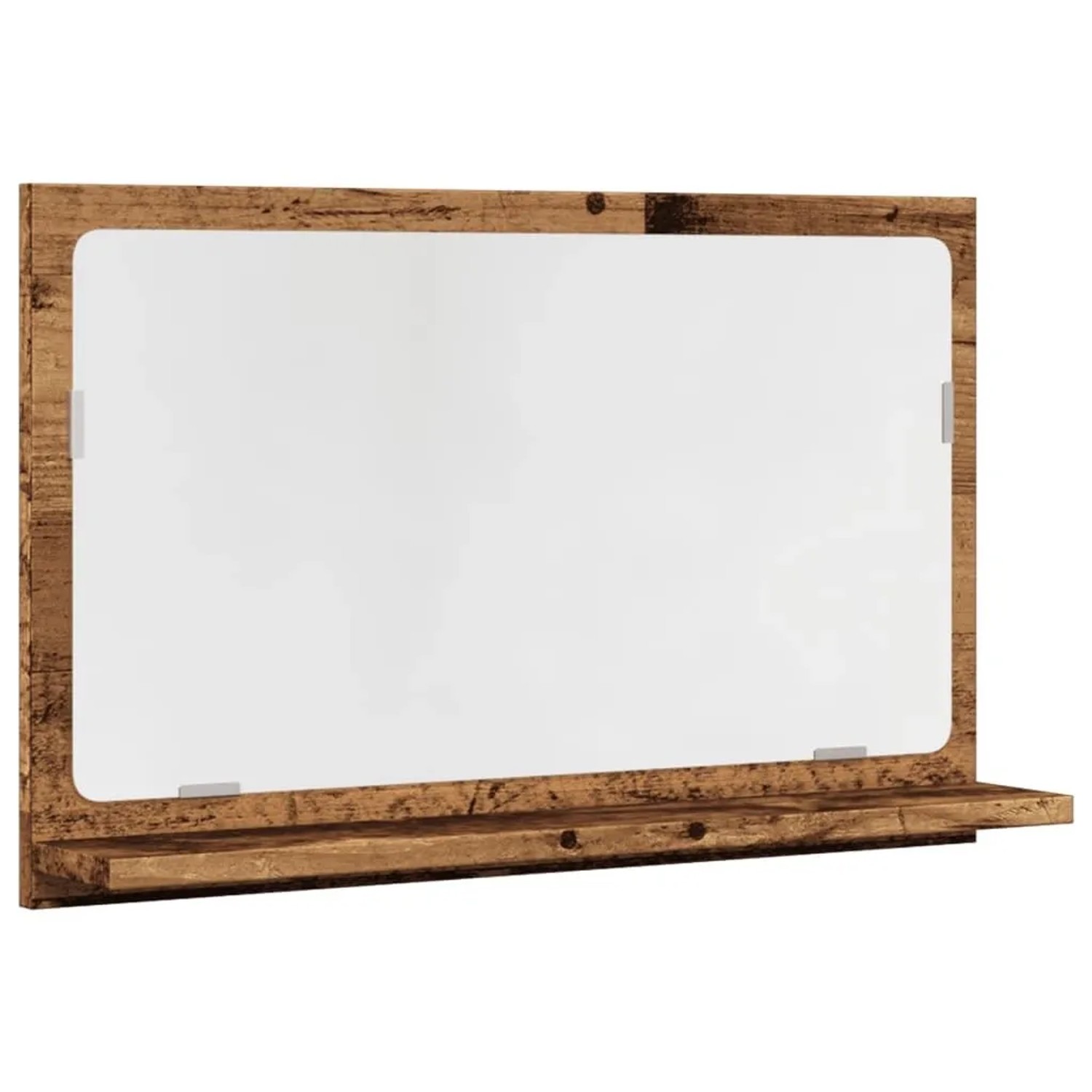 vidaXL Badspiegel mit Ablage Altholz-Optik 60x11x37 cm Holzwerkstoff 856197