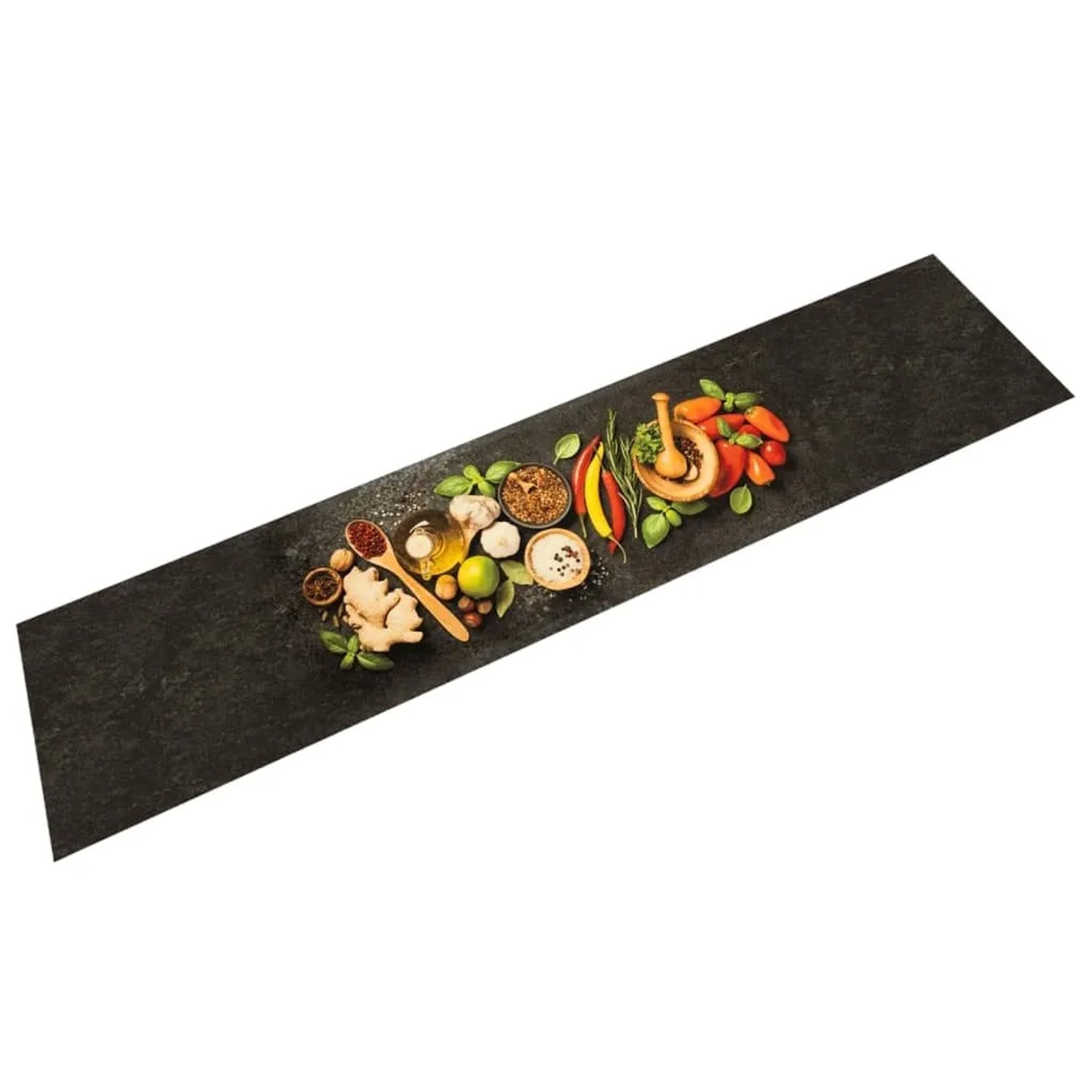 vidaXL Küchenteppich Waschbar Gewürze 60x300 cm Samt 4005616