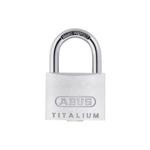 Abus Titalium Vorhangschloss 64TI/40 B/SB, silbernes Aluminium Schloss mit Stahlbügel.
