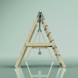 PolarPlay Klettergerüst Biene mintgrün aus Holz mit Kletterwand für den Garten.