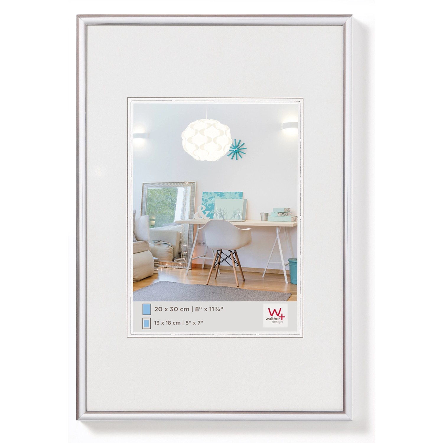 walther design New Lifestyle Kunststoff Bilderrahmen 70x100 cm Silber KV100 günstig online kaufen