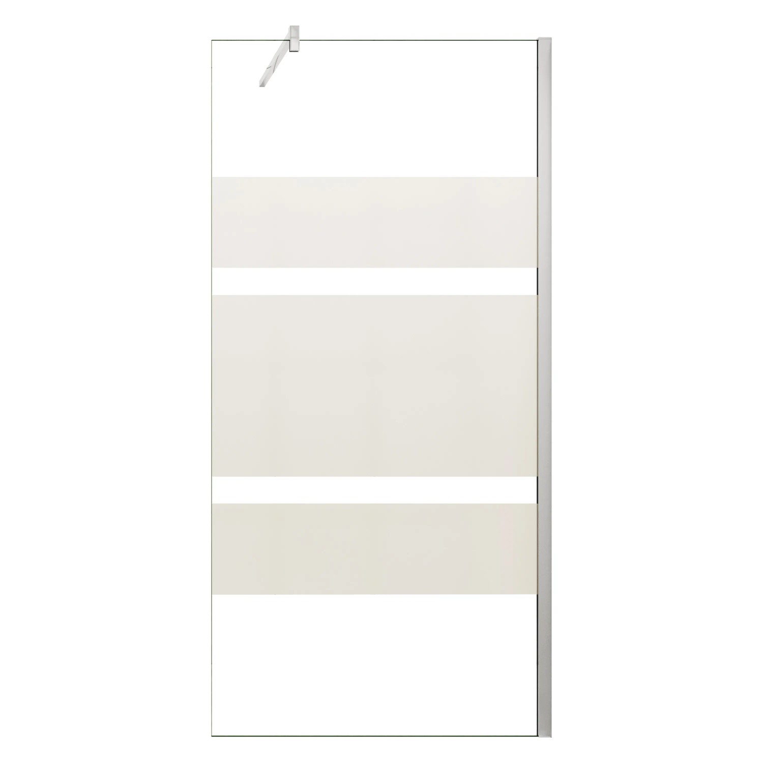 AICA 100x190cm Walk In Teilsatiniert 6mm ESG Duschwand mit Stabilisator 140cm für 6-10mm Glas