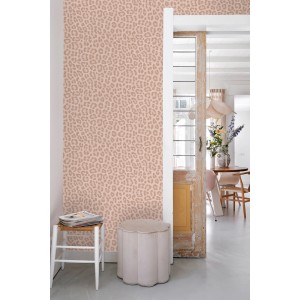 ESTAhome Tapete Leopardenmuster in Puderrosa für Wandgestaltung.