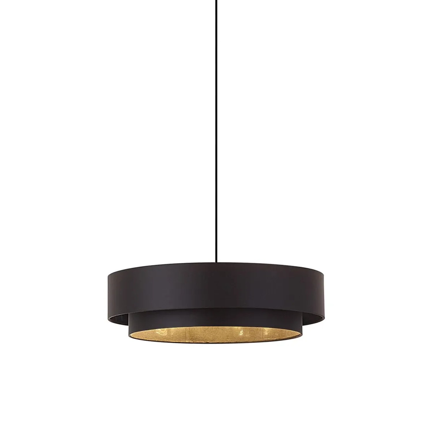QAZQA Moderne Hängelampe Schwarz 50cm 3-flammig Drum Duo