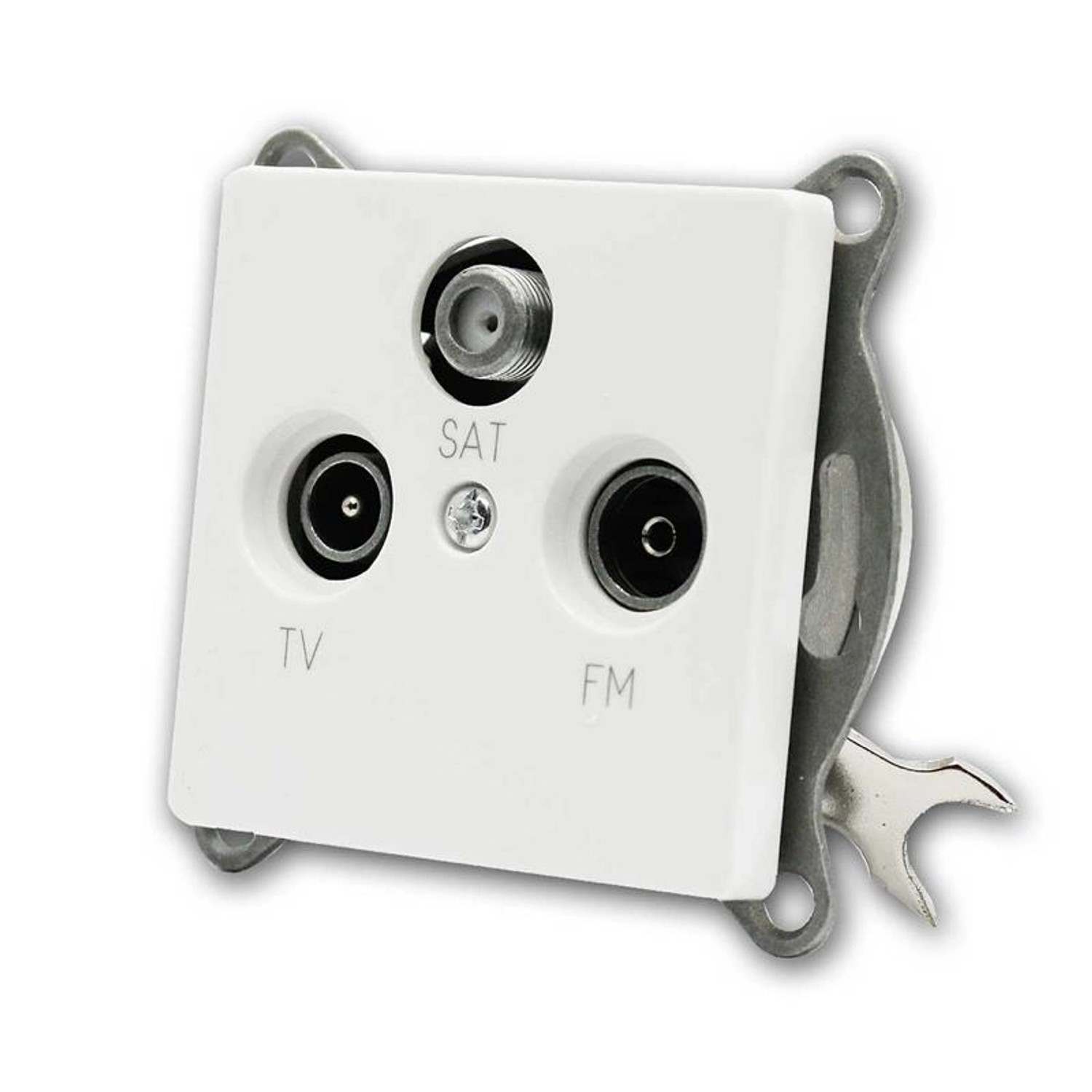 McPower CUP Antennendose Weiß TVRadioSAT Unterputz
