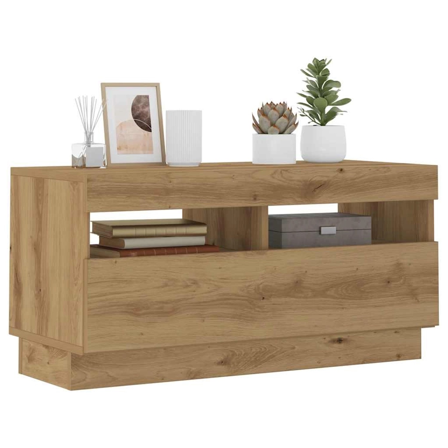 vidaXL TV-Schrank mit LED-Leuchten Artisan-Eiche 80x35x40 cm 856358 günstig online kaufen
