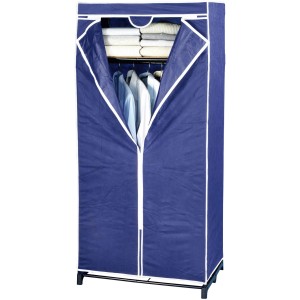 Wenko Kleiderschrank Air, blau, mit Ablagefach, Textil-Aufbewahrung für Kleidung und Textilien.