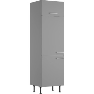 Optifit Hochschrank Mats825, Basaltgrau, 60x212 cm, für Kühlschrank. Vorratsschrank mit Stauraum.