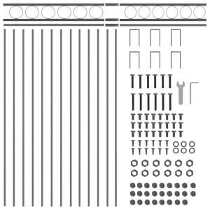 vidaXL Gartenzaun Grau Stahl 42003914