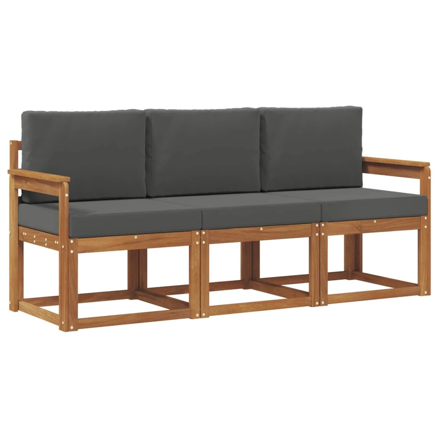 Thumbnail - vidaXL Outdoor-Sofagarnitur mit Kissen 3-Tlg Natur und Anthrazit 3365930