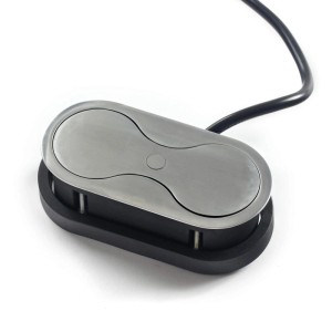 SOTECH Doppel Einbausteckdose Oval Edelstahloptik Gebürstet mit Schuko USB
