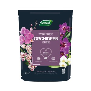 Westland Orchideenerde torffrei mit Seramis, 4 l Sack für gesundes Wachstum und üppige Blüten.
