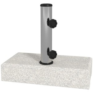 Outsunny Sonnenschirmständer aus Granit, grau, mit Stahlrohr und Feststellschrauben.