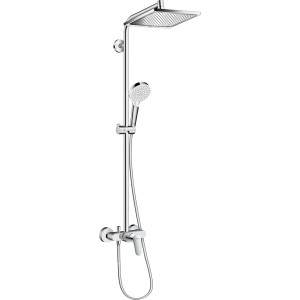 Hansgrohe Crometta E 240 Showerpipe mit Kopf- und Handbrause, Einhebelmischer, Chrom.