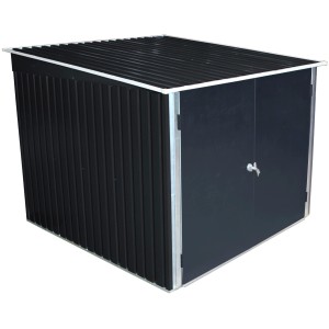 Duramax Fahrradgarage für 4 Fahrräder in Anthrazit. Robuste Fahrradbox mit abschließbarer Tür.