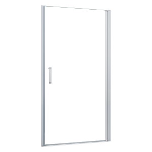 AICA Nischentür, 76x185cm, Alu Silber Matt, ESG Glas, Drehtür für Duschkabine