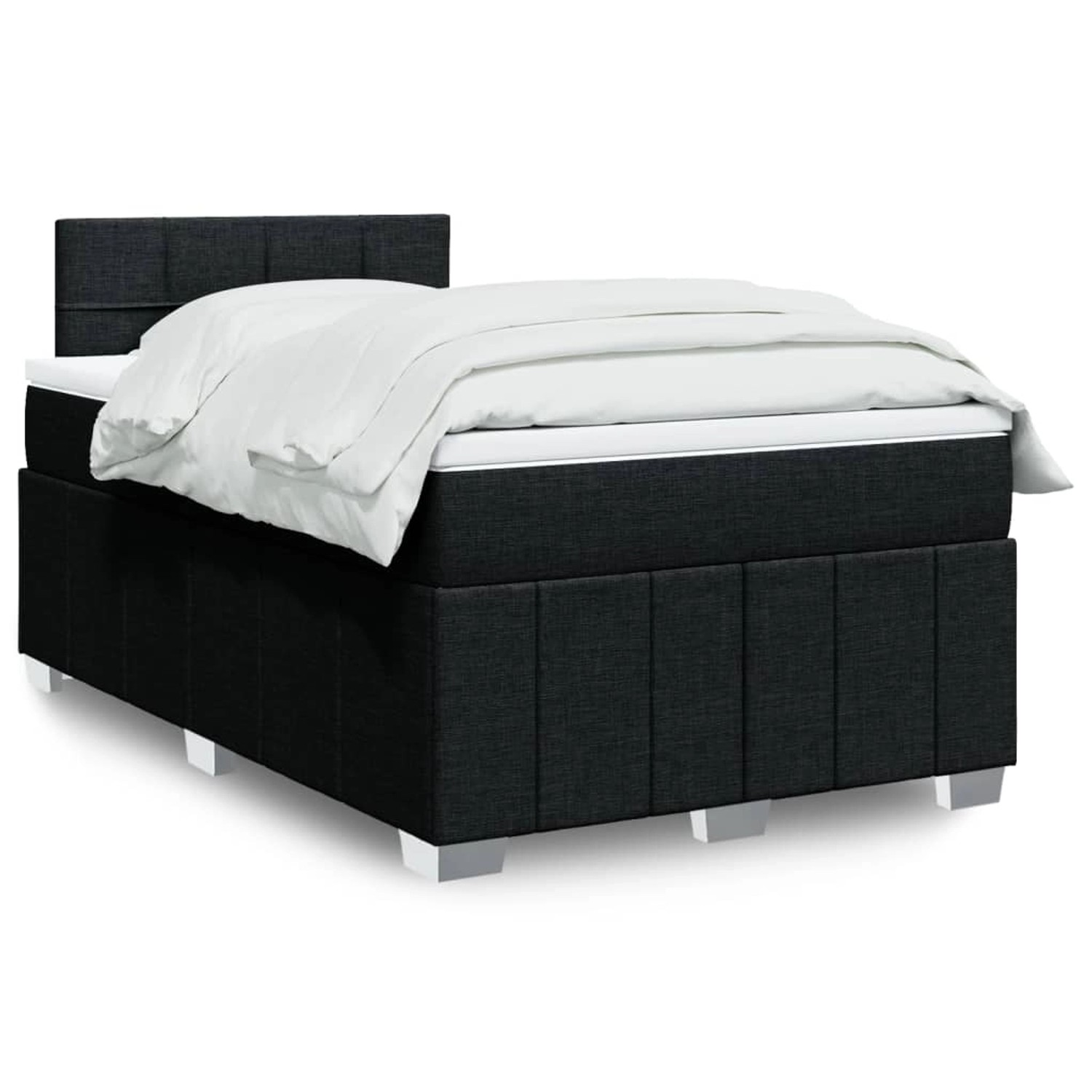 vidaXL Boxspringbett mit Matratze Schwarz 120x200 cm Stoff 3289337 günstig online kaufen