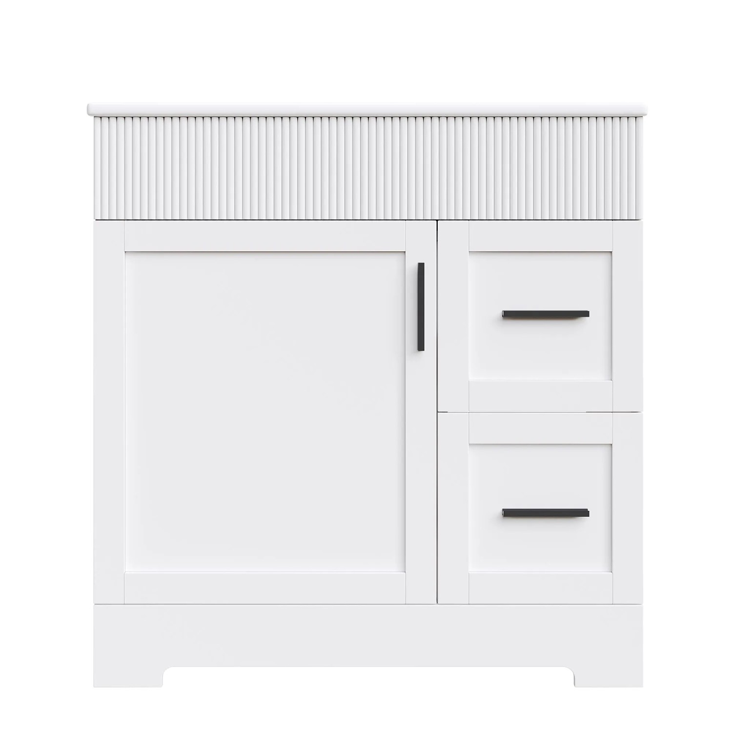 Merax Badschrank mit Waschbecken Keramik Seitenregal Stauraum