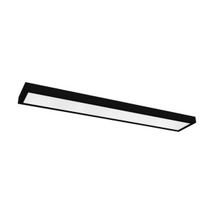 Schwarzes Eglo LED-Panel Pietrangeli, 150x20 cm, blendfrei, CCT-Funktion für Homeoffice & Bürobeleuchtung.