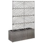 DELUKE Rankkasten Pflanzgefäß ELOT Aus Rattan Grau 3 Töpfe 83x30x130cm Hochbeet Rankgitter Pflanzkasten Blumenkasten Rankhilfe_3