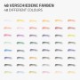 ECD Germany Aquarellfarben Set mit 48 Farben als Farbübersicht.