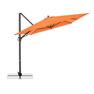 Doppler Ampelschirm myZone AX, 320x240 cm, orange. Axial schwenkbarer Sonnenschirm mit Kurbel und Standkreuz.