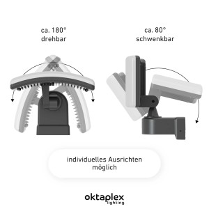 Oktaplex LED Strahler Cali, schwenk- und drehbar, zur flexiblen Ausrichtung der Außenbeleuchtung.