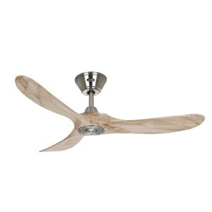 CASAFAN Deckenventilator Eco Genuino, Chrom gebürstet, Holz Natur, 122cm. Energiesparend und leise.