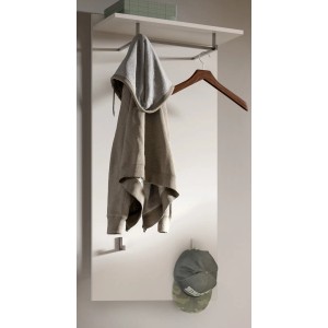 Inn.Furn Garderobenpaneel Weiß 55 cm mit Kleiderstange Grazie