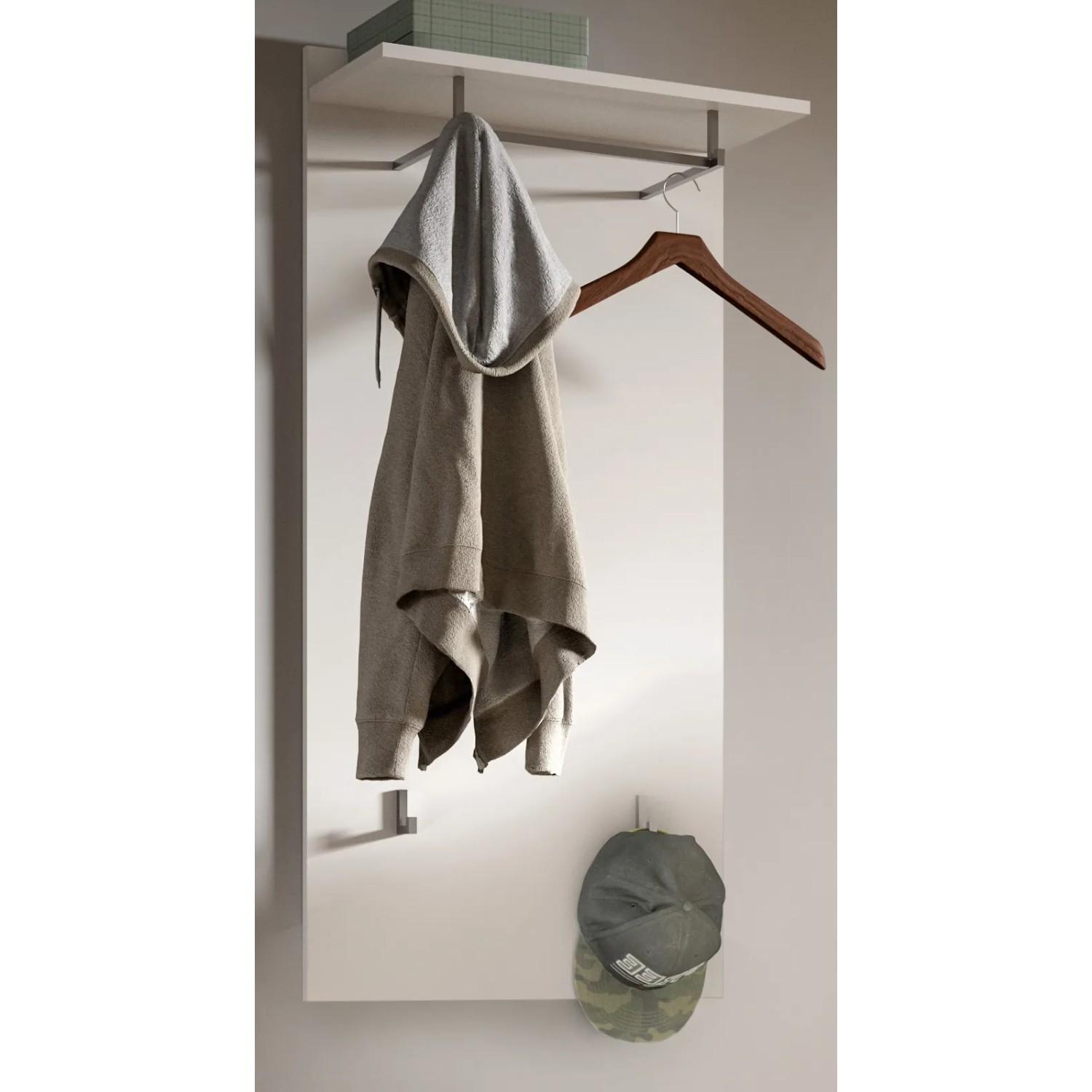 Inn.Furn Garderobenpaneel Weiß 55 cm mit Kleiderstange Grazie_2