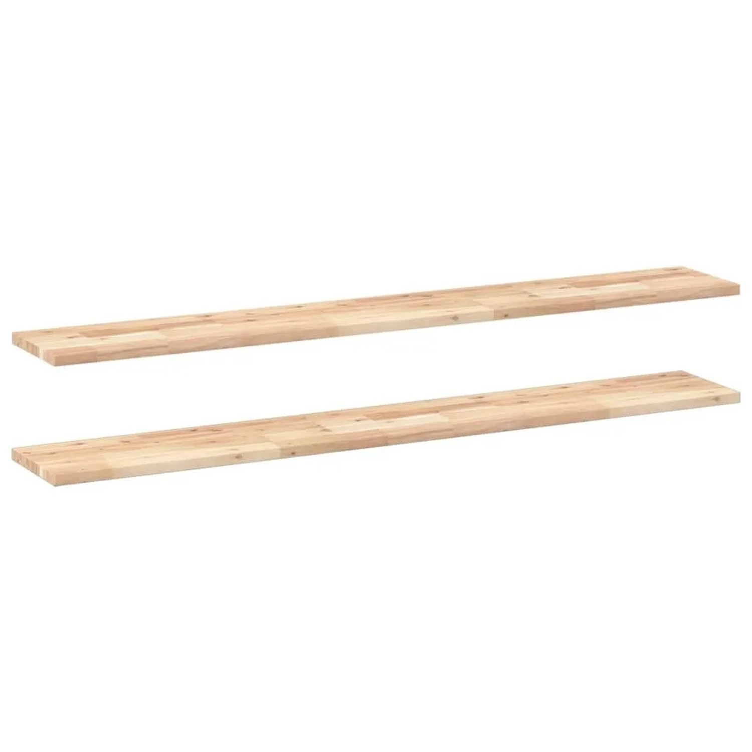 vidaXL Schweberegale 2 Stk 120x20x2 cm Massivholz Akazie Unbehandelt 3279352