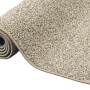 Gerollter, sandfarbener Snapstyle Hochflor Teppich Mona Mix Taupe, 100x300cm.