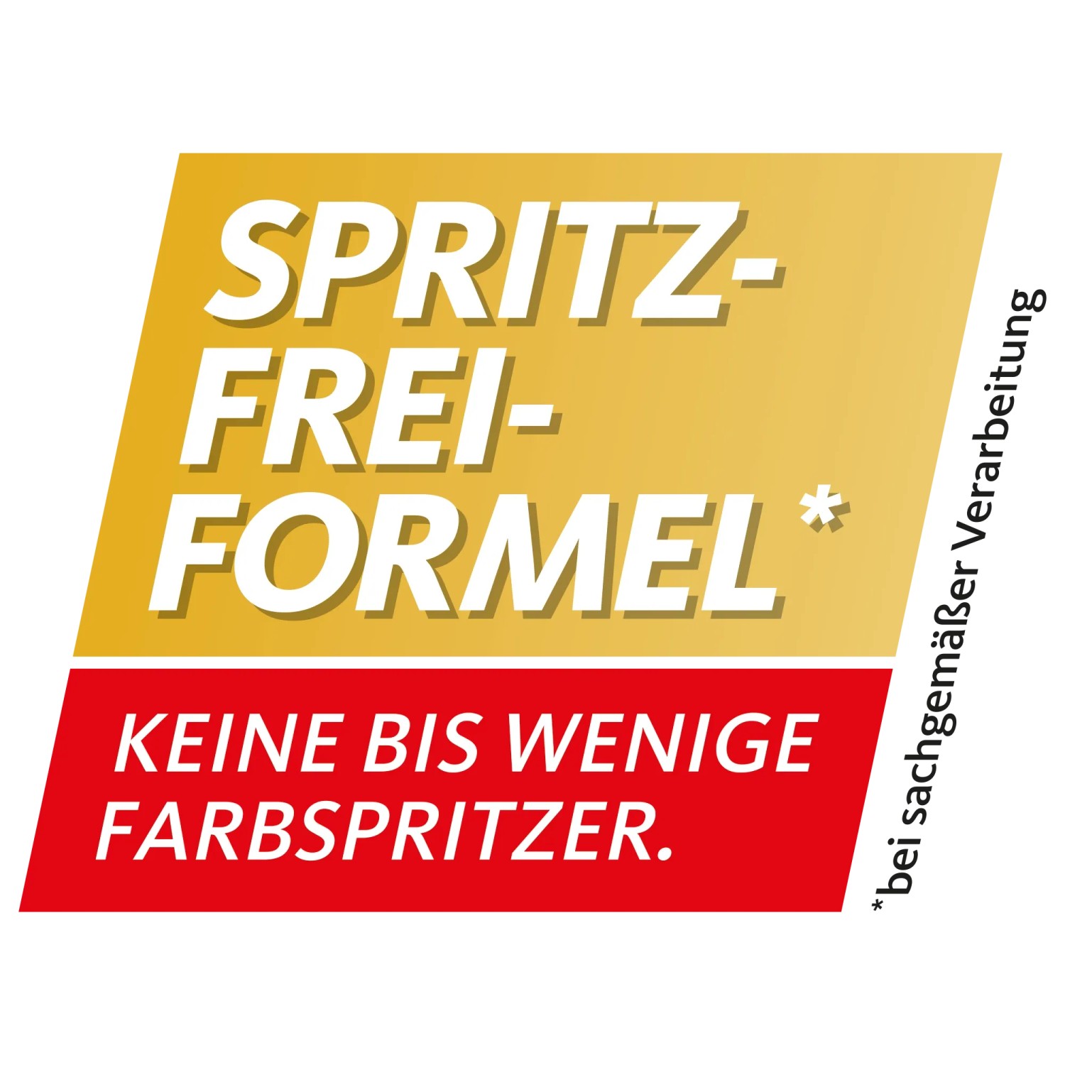 Symbol für Schöner Wohnen Polarweiss Innenfarbe: Spritz-Frei-Formel für sauberes Streichen.