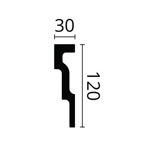 Profil der weißen NOEL & MARQUET NMC M1 Eckleiste, 120x30mm, für Paneel Zubehör.