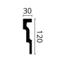 Profil der weißen NOEL & MARQUET NMC M1 Eckleiste, 120x30mm, für Paneel Zubehör.