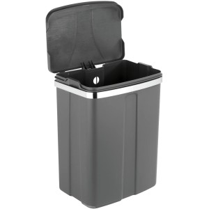 Wenko Abfalleimer zum Aufhängen, 12 Liter, Grau, mit Deckel und Metalleinfassung.