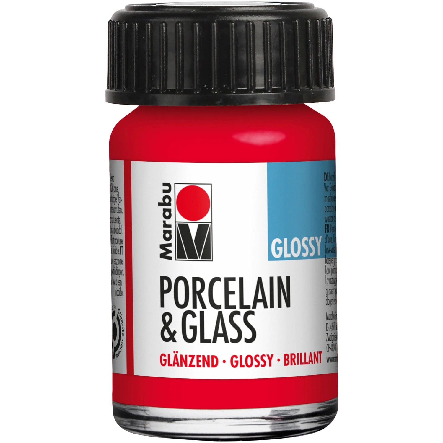Marabu Porzellan-Keramik- und Glas-Mattfarbe, weiß, 15 ml, Malen und Stempeln, auf Wasserbasis, waschbar, spülmaschinenfest