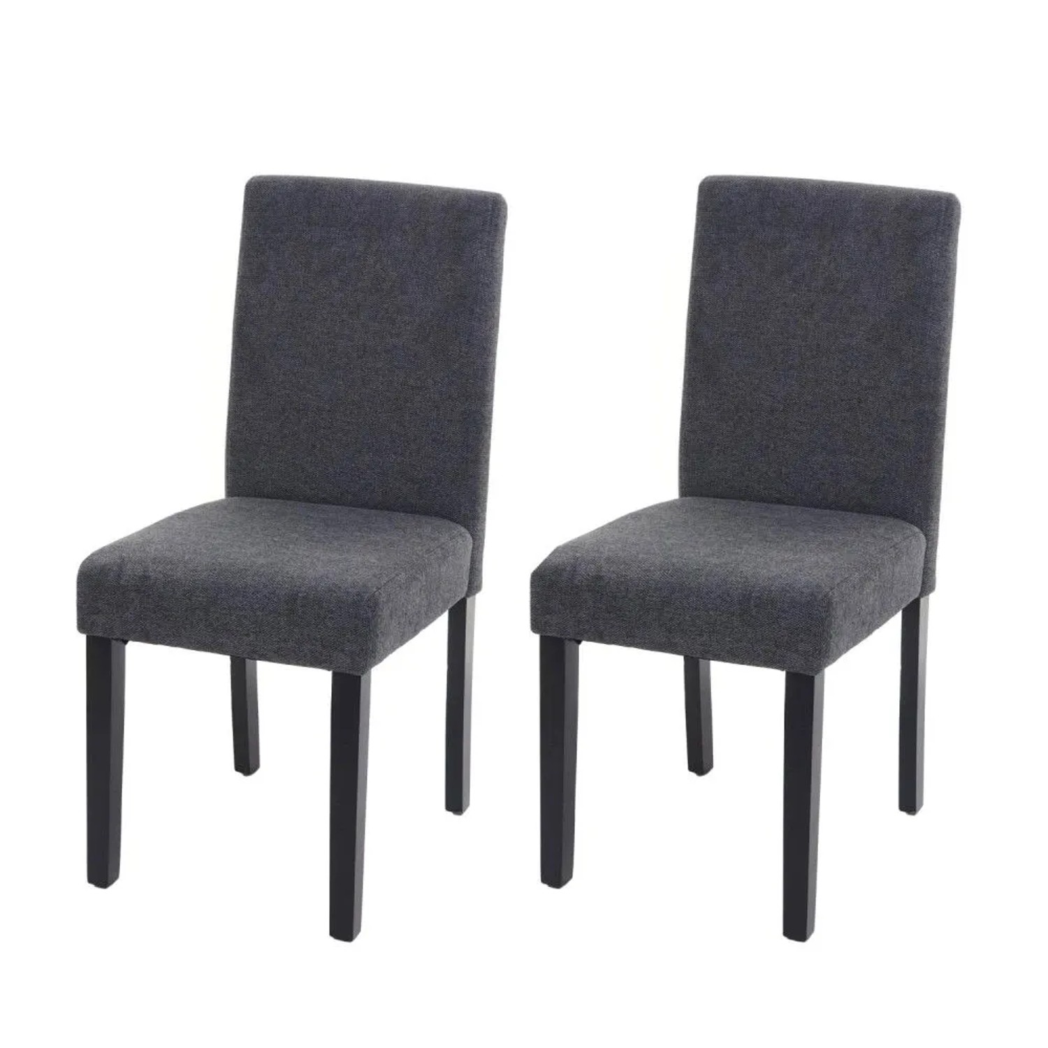MCW Esszimmerstuhl Littau 2er-Set Textil Anthrazitgrau Dunkle Beine