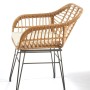 Kobolo Esszimmerstuhl Stuhl Gartensessel Gartenstuhl Retro Look mit Kissen_3