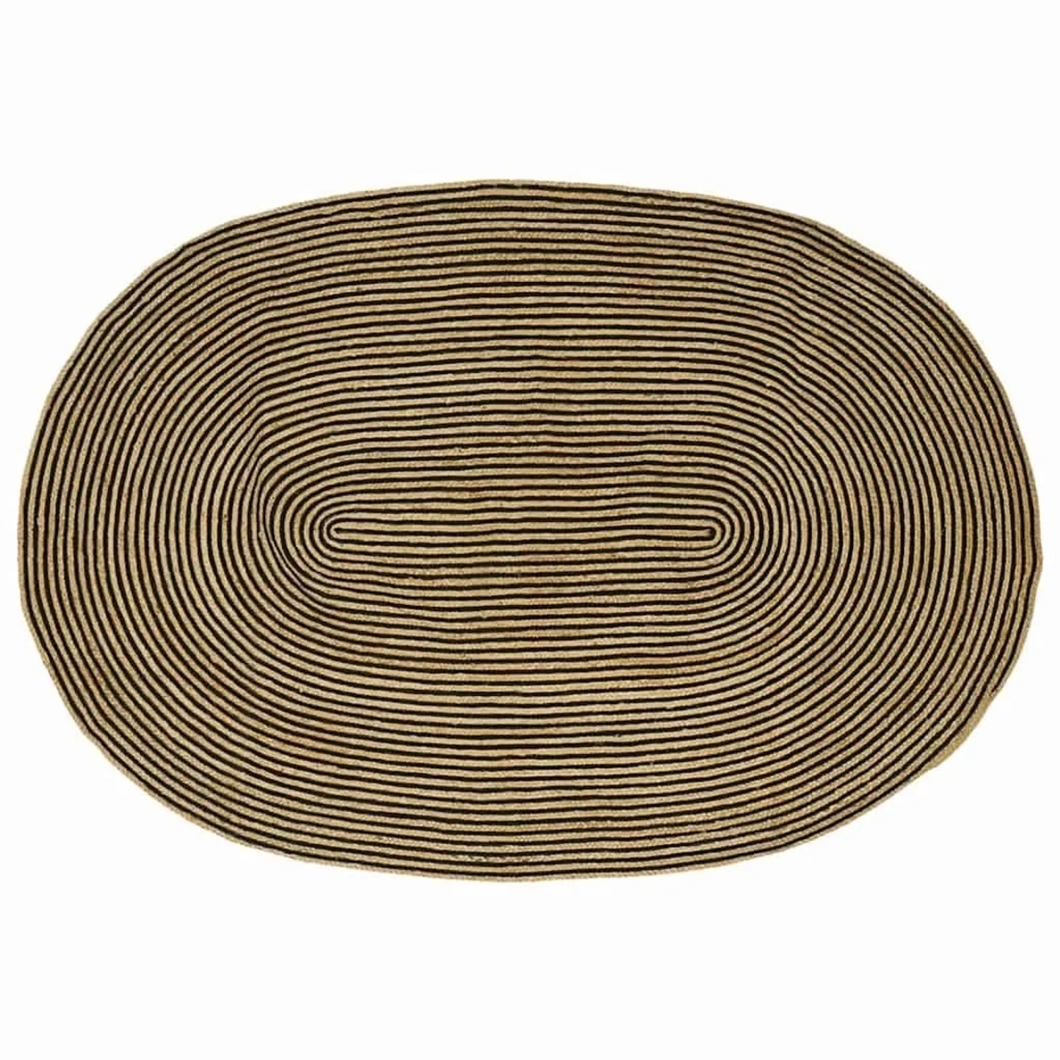 vidaXL Teppich Natur und Schwarz 205 x 305 cm Jute 42010770