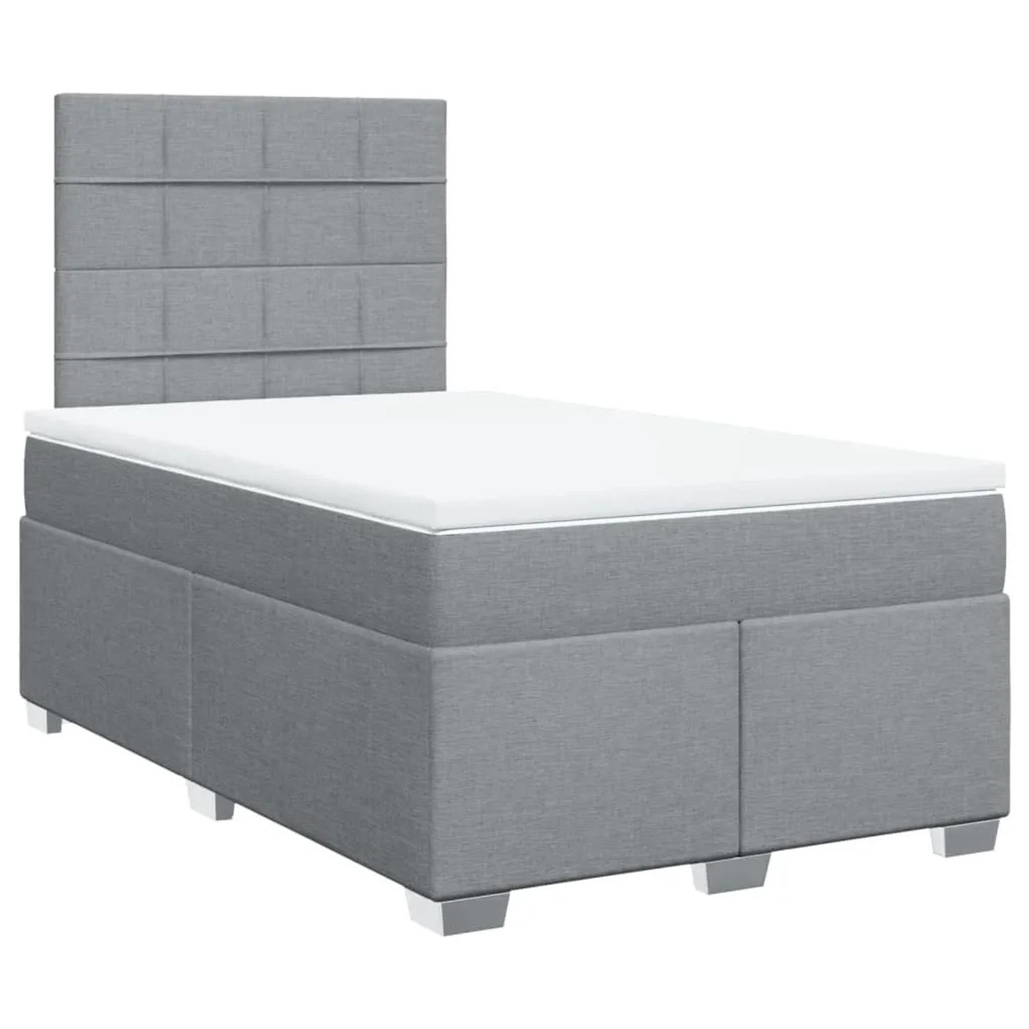 vidaXL Boxspringbett mit Matratze Hellgrau 120x190 cm Stoff 3292727