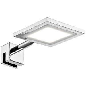 Wofi LED-Badleuchte Pax, 1-flammig, Chrom, quadratische Wandlampe für Bad und Spiegel.